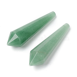 Естественный зеленый бисер авантюрин, лечебные камни, палочка для медитативной терапии, уравновешивающая энергию рейки, нет отверстий / незавершенного, для проволоки завернутые кулон материалы, пуля, 51.5~56x14.7~16.2 мм