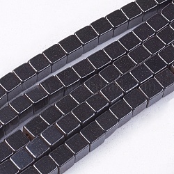 Non-Magnetic Synthetic Hematite Beads Strands, Black, 4x4mm, Hole: 1mm, about 93pcs/strand