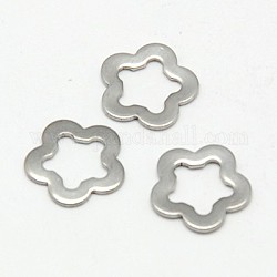 304 Stainless Steel Linking Rings, Flower, 11x11x1mm