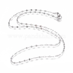 304 из нержавеющей стали кабель цепи ожерелья, с карабин-лобстерами , пайки, цвет нержавеющей стали, 17.9 дюйм (45.5 см), 2 мм
