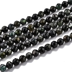 Natural Green Tourmaline Beads Strands, Faceted, Round, 2mm, Hole: 0.5mm, about 170pcs/strand, 15.35 inch(39cm)