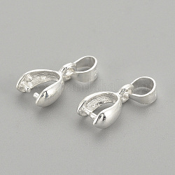925 Sterling Silver Pendants, Ice Pick & Pinch Bails, with 925 Stamp, Silver, 11x8x4mm, Hole: 4x4.5mm