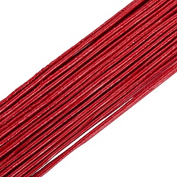 Cowhide Leather Cord, Leather Jewelry Cord, Jewelry DIY Making Material, Round, Dyed, Red, 1.5mm