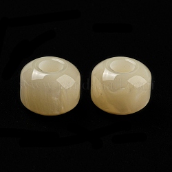Perline europee in resina imitazione occhi di gatto, perline con foro grande, rondelle, grano, 12.5x10mm, Foro: 5 mm