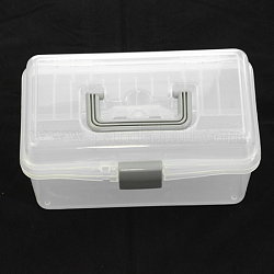 Plastic Bead Containers, 16 Compartments, Rectangle, Clear, 190x110x107mm, Compartment: 35x12~180x96xmm