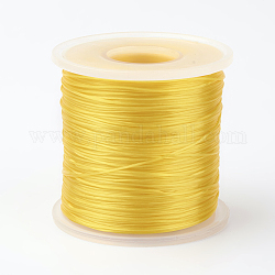 Японский плоский эластичный хрустальный шнур, эластичная нить для бисера, для изготовления эластичного браслета, желтые, 0.5 мм, около 328.08 ярда (300 м) / рулон