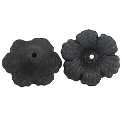 Abalorios de acrílico transparentes, esmerilado, flor, negro, 11x4.5mm, agujero: 1 mm, al por mayor de pl 561