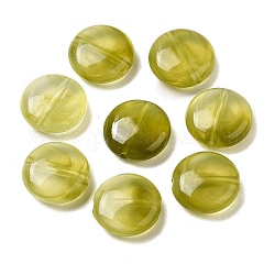 Прозрачные акриловые бусины, плоско-круглые, оливковый, 12x4.5 мм, отверстие : 1.2 мм, Около 1150 шт / 500 г
