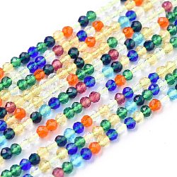 Glass Beads Strands, Imitation Quartz, Faceted, Round, Colorful, 2mm, Hole: 0.5mm,  about 175pcs/strand, 14.9 inch(38cm)