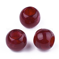Perles acryliques, style de pierres fines imitation, rondelle, rouge foncé, 11.5x9.5mm, Trou: 5.5mm, environ 760 pcs/500 g