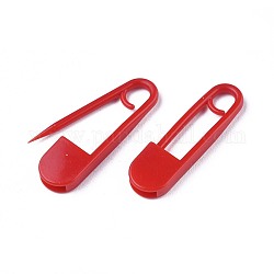 Spille di sicurezza in plastica, rosso, 25x7x2.5mm, circa 1000pcs/scatola