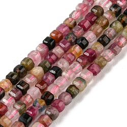 Natürlichen Turmalin Perlen Stränge, facettiert, Würfel, 2x2x2 mm, Bohrung: 0.6 mm, ca. 160 Stk. / Strang, 15.35 Zoll (39 cm)