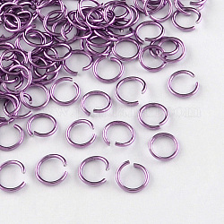Filo di alluminio anelli aperti di salto, medio orchidea, 18 gauge, 10x1.0mm, circa 16000pcs/1000g