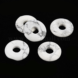 Colgantes de howlite naturales, donut / pi disc, 18x4.5~5.5mm, agujero: 5.5 mm