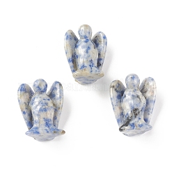 Decorazione dell'esposizione della figurina del diaspro del punto blu naturale, pietre curative della decorazione dell'angelo, regali di energia reiki per donne uomini, per tavolo da ufficio in casa, 28~29x21~22.5x14~15mm