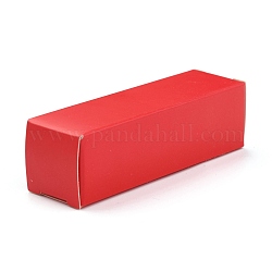 Foldable Kraft Paper Box, for Lipstick Packaging, Rectangle, Crimson, 15.9x5x0.15cm