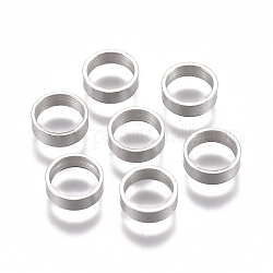 201 Edelstahl-Abstandhalter-Perlen, Ring, Edelstahl Farbe, 6x2 mm, Bohrung: 5 mm