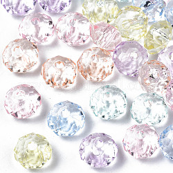 Transparent Acrylic Beads, Faceted, Abacus, Mixed Color, 8x5mm, Hole: 1.6mm, about 2600pcs/500g