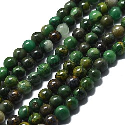 Chapelets de perles en jade africaine naturelle, ronde, 6mm, Trou: 1mm, Environ 63 pcs/chapelet, 14.96'' (38 cm)