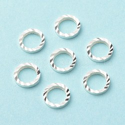 Латунные соединительные колечки, долговечный, без кадмия и без свинца, круглые кольца, 925 серебро покрытием, 6x1 мм, внутренний диаметр: 4 мм