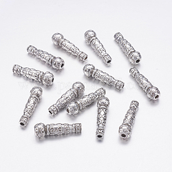 Tibetan Style Alloy Beads, Tube, Antique Silver, Lead Free & Cadmium Free, 22.5x7mm, Hole: 2.4mm