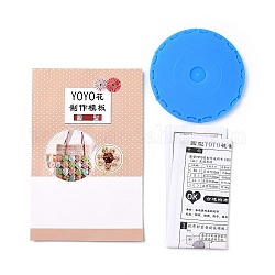 Outil de fabrication de yo yo, pour la fleur à tricoter à l'aiguille en tissu bricolage, ronde, bleu, 119.5x6mm