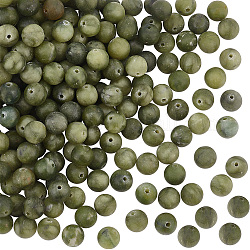 Perles de pierres précieuses naturelles olycraft, taiwan jade, ronde, vert olive, 8mm, Trou: 1.5mm, 200 pcs / boîte