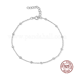 925 bracelets chaînes satellites en argent sterling pour femme, platine, 6.69 pouce (17 cm)