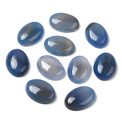 Cabochons agata naturale, grado ab, tinto, ovale, blu fiordaliso, 25x18x6mm