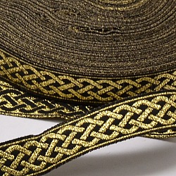 Polyesterbänder, mit Krawatte Muster, golden, 1/2 Zoll (14 mm), 33yards / Rolle (30.1752 m / Rolle)