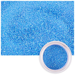 Nagelglitzerpuder glänzender Zuckereffekt-Glitter, bunte nagelpigmente staub nagelpuder, für DIY Nail Art Tipps Dekoration, Verdeck blau, Feld: 3.2x3.35cm, 8 g / box