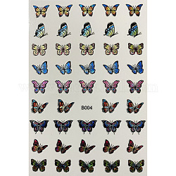 Decalcomanie adesive in lamina di smalto per unghie con farfalla laser, per punte di nail art charms accessori decorazione, colorato, 96x64mm