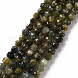 Natural Tourmaline Beads Strands, Round, Faceted, 3mm, Hole: 0.5mm, about 119~120pcs/strand, 15.35 inch(39cm)
