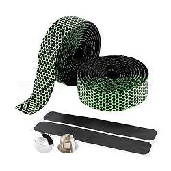 Banda antideslizante de esponja sintética de alta densidad, con pegatinas, tapón de plástico, accesorios para bicicletas, verde lima, 29x3mm, 2 m / rollo, 2 rollos / set