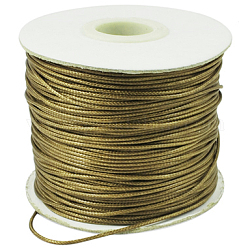 Cordón de poliéster encerado coreano, Cuerda de la perla, caqui oscuro, 1.2mm, aproximamente 185 yardas / rodillo