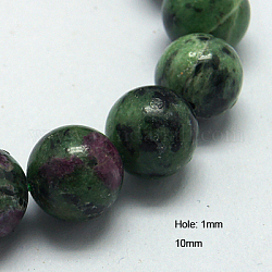 Natürliche Rubin in Zoisit Perlen Stränge, Runde, 10 mm, Bohrung: 1 mm