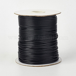 Cordon en polyester ciré coréen écologique, chaîne artisanale en macramé pour la fabrication de bijoux, noir, 0.5mm, environ 169.51~174.98 yards (155~160 m)/rouleau