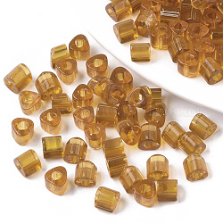 Perles en verre transparentes, triangle, trou de triangle, Pérou, 6x7mm, Trou: 2.5x2.5mm, environ 1100 pcs / sachet 