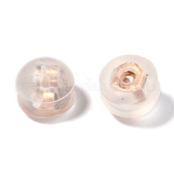 316 chirurgische Ohrmuttern aus Edelstahl, mit tpe plastikZubehör, Ohrring Rücken, halbrund / Dome, Roségold, 4.5x5 mm