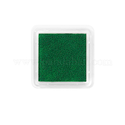 Пластиковые штампы с чернилами для пальцев, для ребенка поделки из бумаги художественное ремесло, скрапбукинга, квадратный, темно-зеленый, 30x30 мм