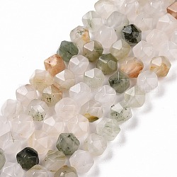 Chapelets de perles de quartz naturel, facette, ovale, 9.5x8.5mm, Trou: 1.2mm, Environ 31 pcs/chapelet, 14.17 pouce (36 cm)