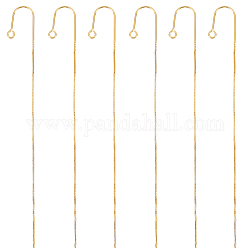 Beebeecraft 12Pcs 93mm Ear Threads 18K Gold Plated Tassel Threader Earrings with 925 Sterling Silver Pins and Loop U-Shaped Drop Earring Threader Findings Long Chain for DIY Jewelry Making