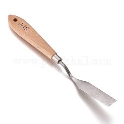 ステンレス鋼はパレットスクレーパーへらナイフを塗る  ブナハンドル付き  アーティストオイルガッシュペインティングナイフブレードツール用  バリーウッド  215x23x19mm  ナイフ：76x16mm