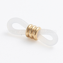 Eyeglass Holders, Glasses Rubber Loop Ends, with 302 Stainless Steel Findings, Long-Lasting Plated, Golden, 20.5x6mm, Hole: 3x2mm