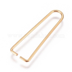 Attaches pendentifs en 304 acier inoxydable avec placage sous vide, clips pour perles, or, 27x8x1mm, pin: 1 mm