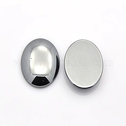 Non-magnétiques cabochons hématite synthétiques ovales, noir, 18x13x5mm