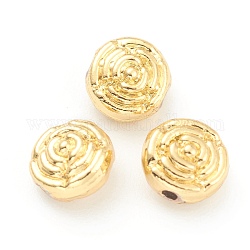 Alloy Beads, Cadmium Free & Lead Free, Rose Flower, for Valentine's Day Jewelry Making, Real 18K Gold Plated, 7x7.5x5mm, Hole: 1.2mm