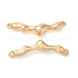 Brass Connector Charms, Nickel Free, Arch Links, Real 18K Gold Plated, 8x27x5mm, Hole: 1.2mm