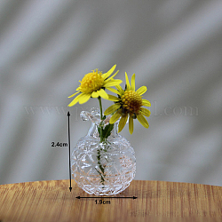 Ornements miniatures de vase en verre à haute teneur en borosilicate, accessoires de maison de poupée de jardin paysager micro, faire semblant de décorations d'accessoires, cahoteuse, avec bord ondulé, clair, 19x24mm