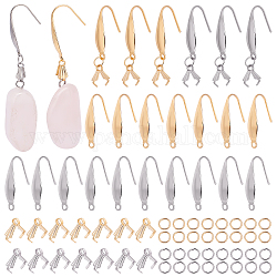 Unicraftale DIY Earring Making Finding Kit, Including 304 Stainless Steel Earring Hooks & Ice Pick Pinch Bails & Open Jump Rings, Mixed Color, 180pcs/box